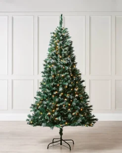 WeRChristmas Pre-Lit Snow Flocked Mixed Pine Christmas Tree, 7 Ft^ Budget Christmas Trees|Snow Flocked Christmas Trees
