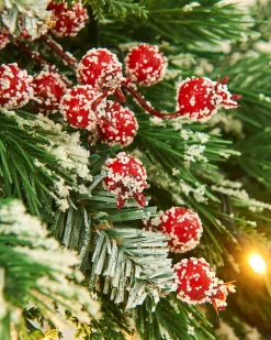 WeRChristmas Pre-Lit Snow Flocked Mixed Tip Garland, 9 Ft^ Snow Flocked Garlands|Decorated Garlands