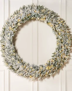 WeRChristmas Pre-Lit Snow Flocked Natural Fir Majestic Wreath, 1.5 M^ Extra Large Wreaths|Decorated Wreaths