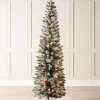 WeRChristmas Pre-Lit Snow Flocked Pencil Christmas Tree, 6.5 Ft^ Budget Christmas Trees|Snow Flocked Christmas Trees