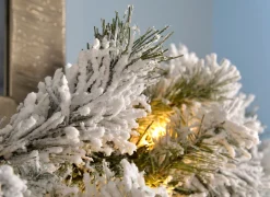 WeRChristmas Pre-Lit Snow Flocked Spruce Garland, 9 Ft^ Snow Flocked Garlands|Pre Lit Garlands