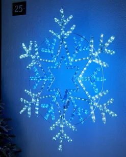 WeRChristmas Pre-Lit Snowflake Rope Light Silhouette, 90 Cm^ Festive Star, Snowflake & Sign Lights