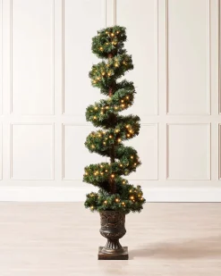 WeRChristmas Pre-Lit Spiral Potted Christmas Tree, 6 Ft^ Potted Christmas Trees|Pre Lit Christmas Trees