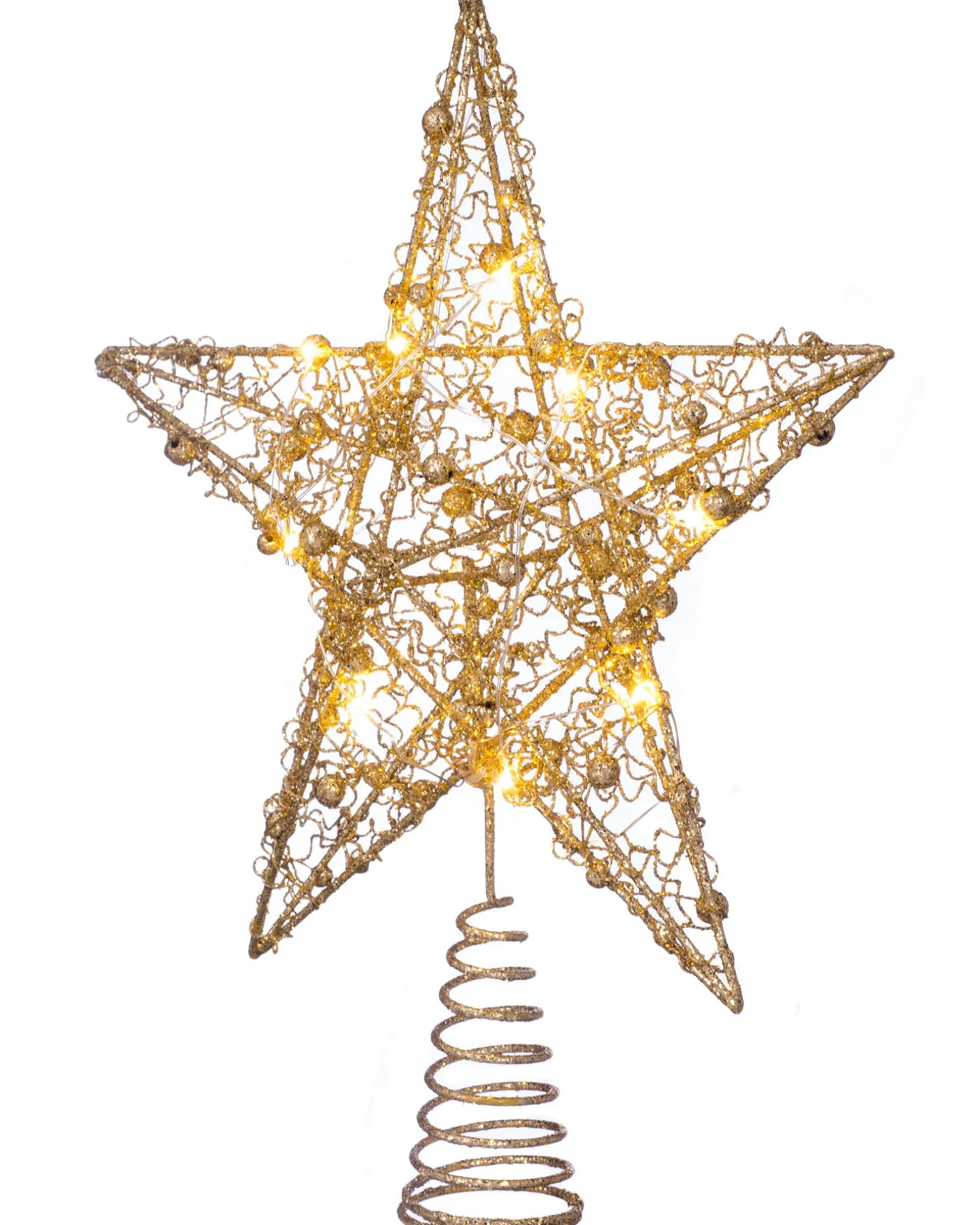 WeRChristmas Pre-Lit Star Christmas Tree Topper, Gold, 31 Cm^ Tree Toppers