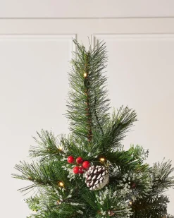 WeRChristmas Pre-Lit Victorian Frosted Berries & Pinecones Christmas Tree, 7 Ft^ Snow Flocked Christmas Trees|Pre Lit Christmas Trees