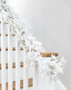 WeRChristmas Pre-Lit White Garland, 9 Ft^ Decorated Garlands|Pre Lit Garlands