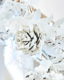 WeRChristmas Pre-Lit White Garland, 9 Ft^ Decorated Garlands|Pre Lit Garlands