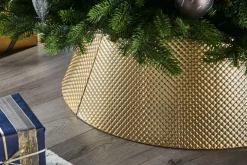 WeRChristmas Quilted Metal Tree Collar, Gold, 71 Cm^ Skirts & Collars