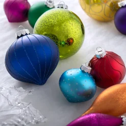 WeRChristmas Rainbow Glass Baubles 5 Pack, 15 Cm^ Glass Baubles