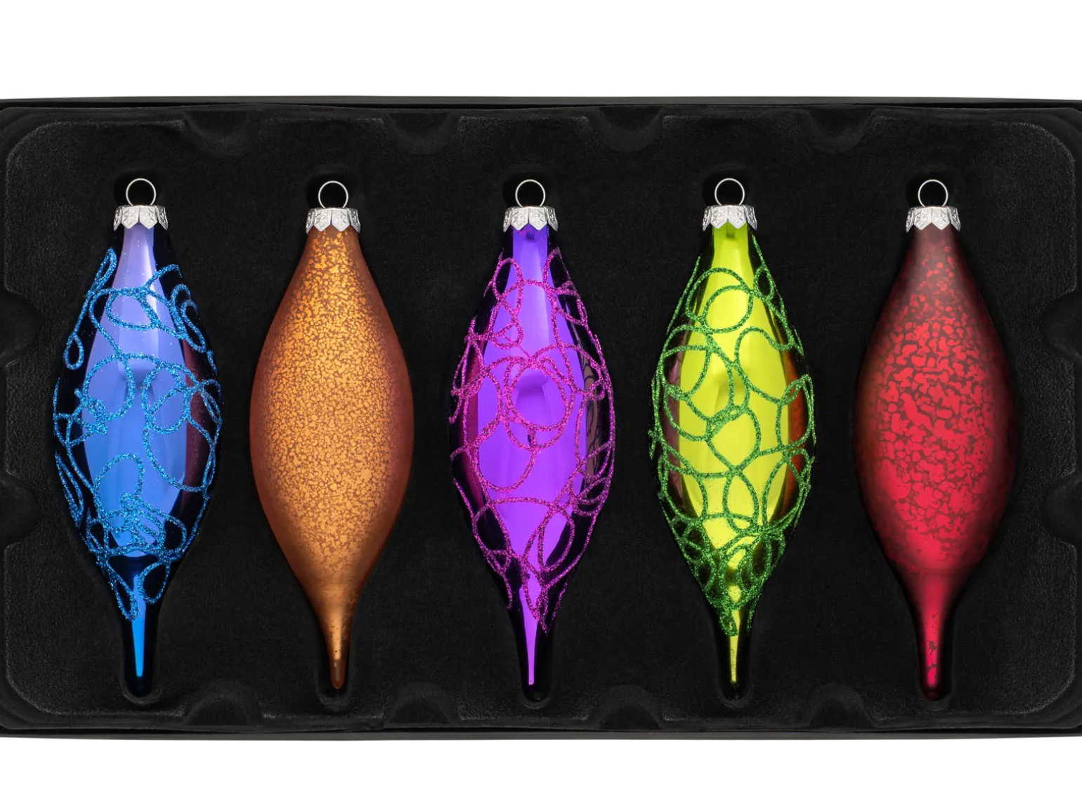 WeRChristmas Rainbow Glass Baubles 5 Pack, 15 Cm^ Glass Baubles