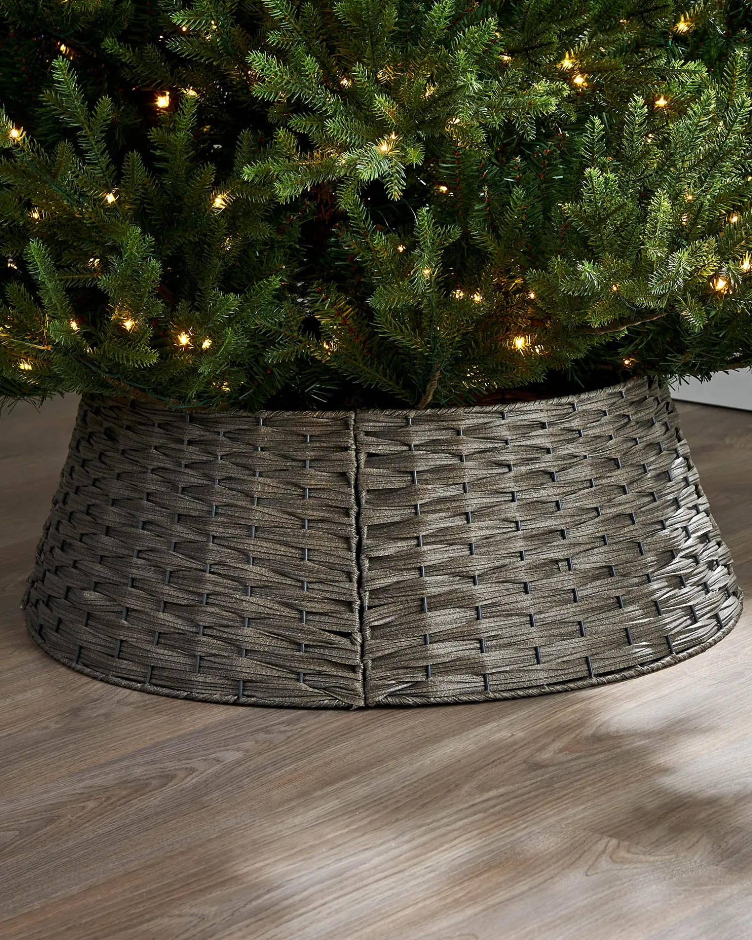 WeRChristmas Rattan Tree Collar, Grey, 65 Cm^ Skirts & Collars