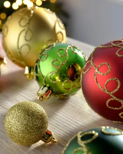 WeRChristmas Red, Gold And Green Shatterproof Baubles, 50 Pack^ Shatterproof Baubles