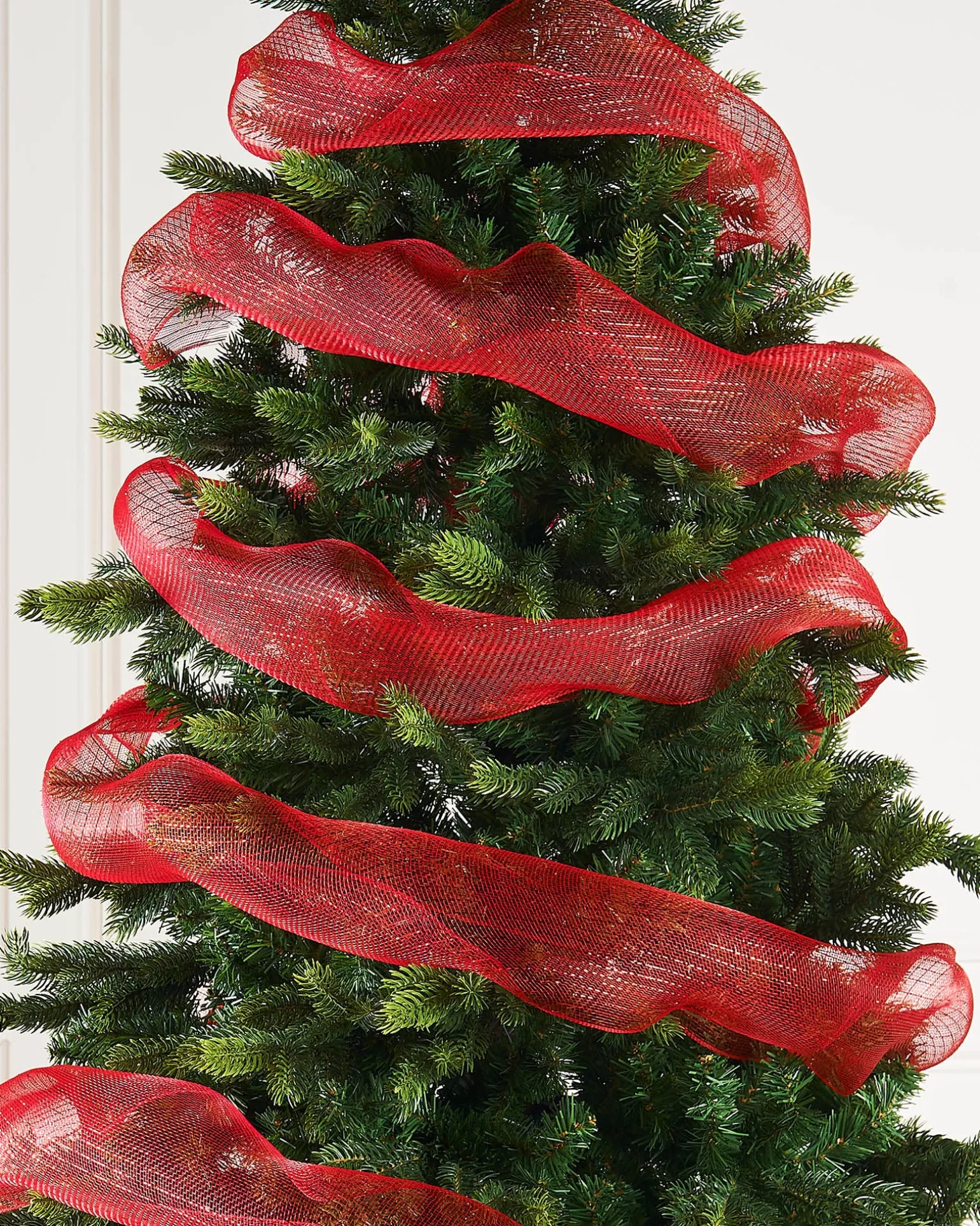WeRChristmas Red Mesh With Red Foils, 9 M^ Deco Mesh