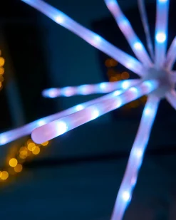 WeRChristmas RGB LED Hanging Starburst Decoration, 56 Cm^ Festive Star, Snowflake & Sign Lights