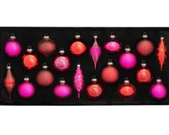 WeRChristmas Ruby Glass Baubles, 20 Pack^ Glass Baubles