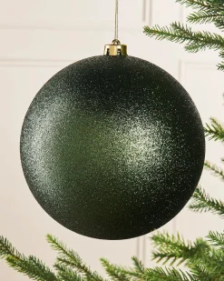 WeRChristmas Sage Green Large Glitter Shatterproof Bauble, 20 Cm^ Oversized Baubles|Shatterproof Baubles