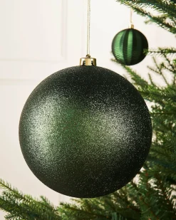 WeRChristmas Sage Green Large Glitter Shatterproof Bauble, 20 Cm^ Oversized Baubles|Shatterproof Baubles
