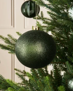 WeRChristmas Sage Green Large Glitter Shatterproof Bauble, 15 Cm^ Oversized Baubles|Shatterproof Baubles