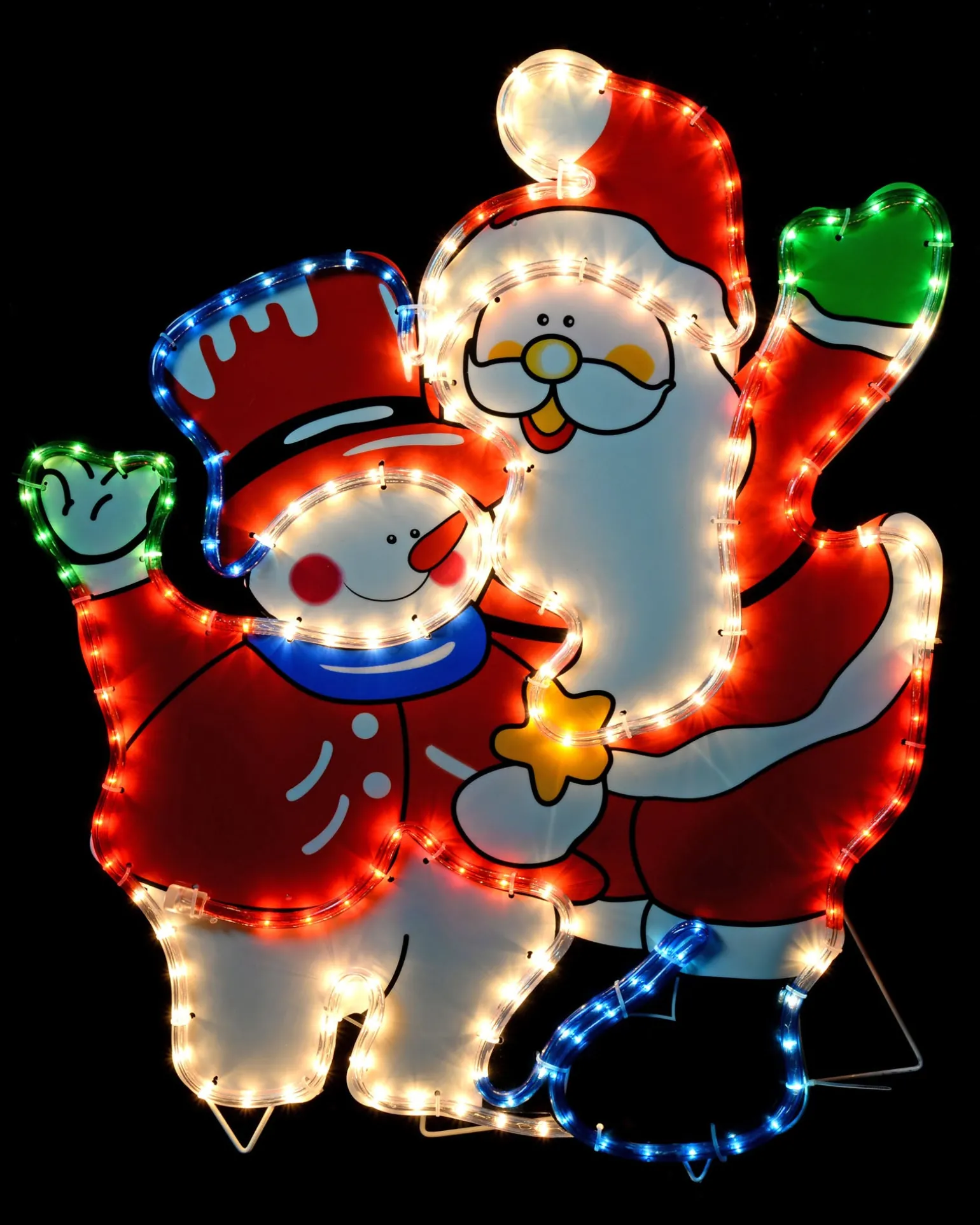 WeRChristmas Santa And Snowman Rope Light Silhouette, 71 Cm^ Christmas Characters