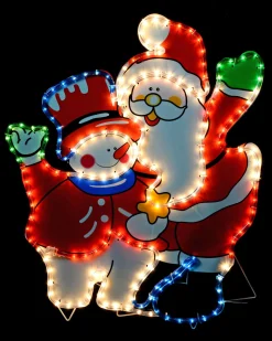 WeRChristmas Santa And Snowman Rope Light Silhouette, 71 Cm^ Christmas Characters