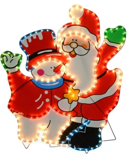 WeRChristmas Santa And Snowman Rope Light Silhouette, 71 Cm^ Christmas Characters