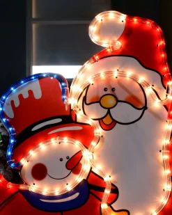 WeRChristmas Santa And Snowman Rope Light Silhouette, 71 Cm^ Christmas Characters