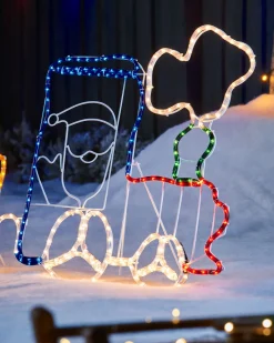WeRChristmas Santa And Train Rope Light Silhouette, 200 Cm^ Christmas Characters