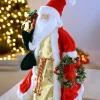 WeRChristmas Santa Christmas Tree Topper, Red/Gold, 40 Cm^ Tree Toppers
