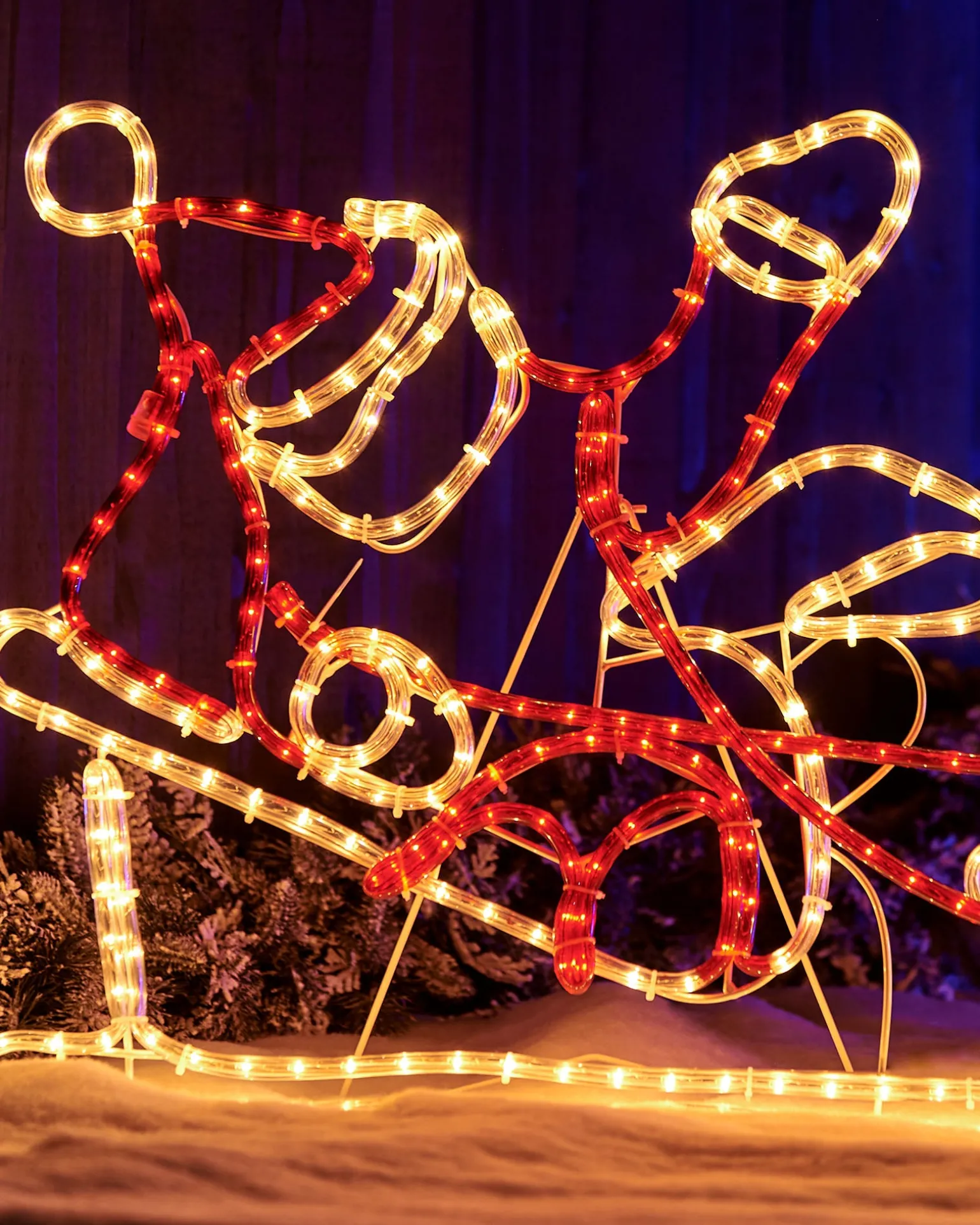 WeRChristmas Santa Sleigh Reindeer LED Rope Light Silhouette, 156 Cm^ Christmas Characters|Outdoor Lighted Reindeer