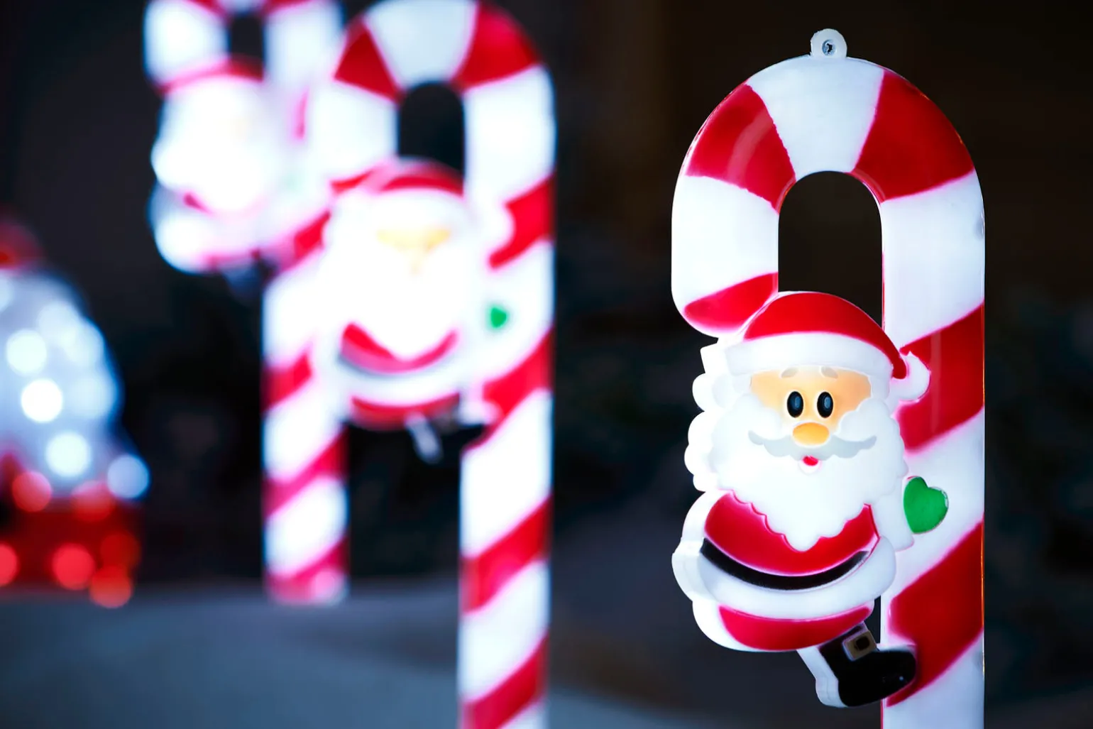 WeRChristmas Set Of 3 Candy Cane Pathway Stake Lights, 60 Cm^ Pathway Lights