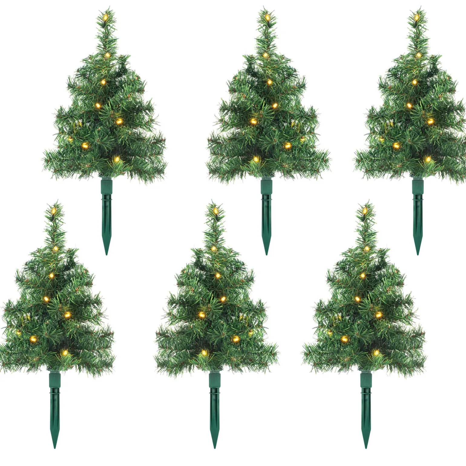 WeRChristmas Set Of 6 Christmas Tree Pathway Stake Lights, 30 Cm^ Pathway Lights