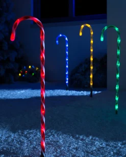 WeRChristmas Set Of 4 Connectable Candy Cane Pathway Lights, 75 Cm^ Connectable Lights