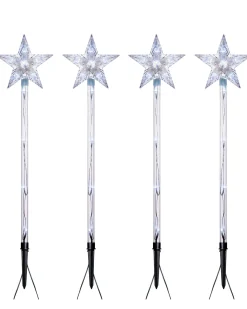 WeRChristmas Set Of 4 Connectable Star Pathway Stake Lights, Bright White, 77 Cm^ Connectable Lights