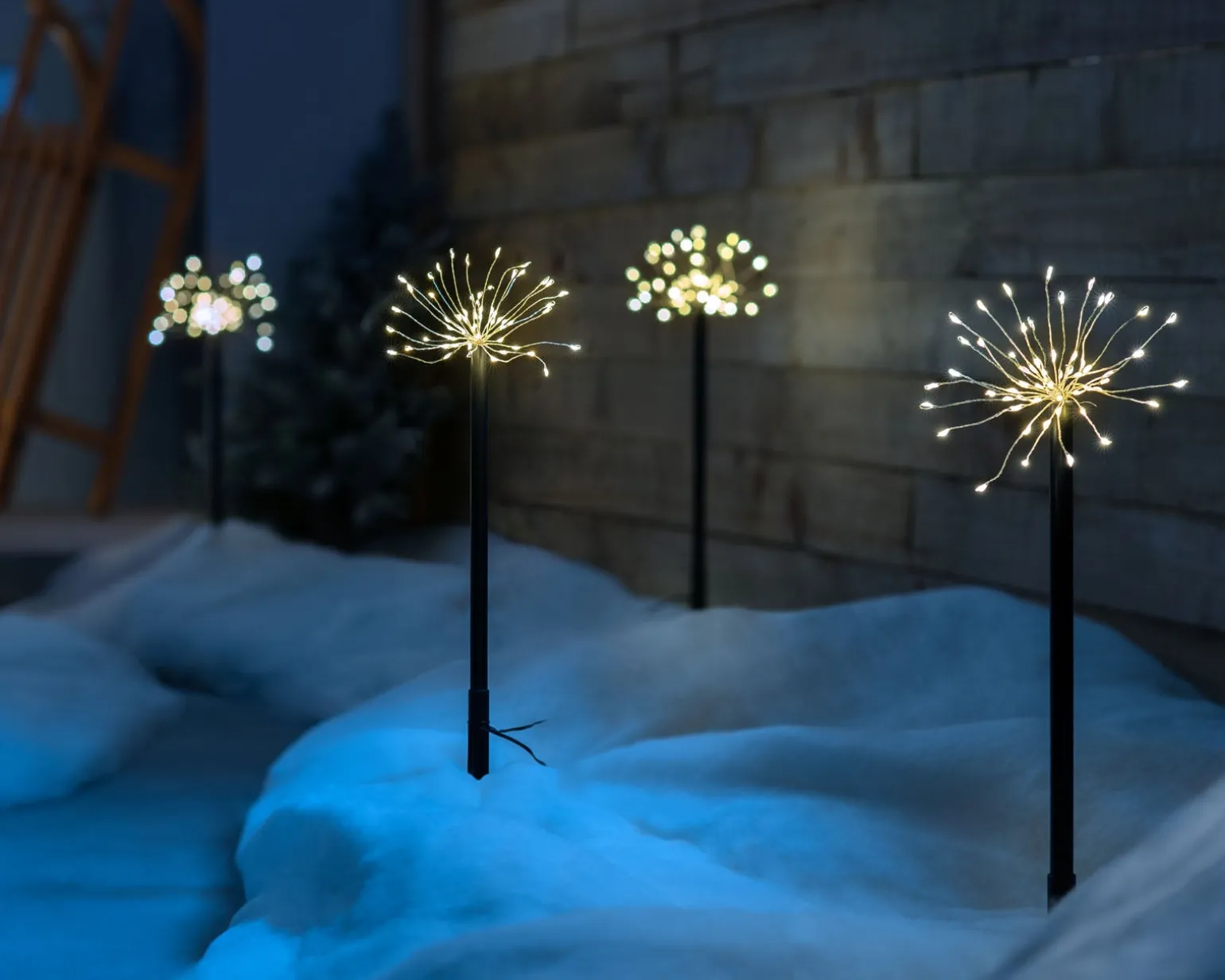 WeRChristmas Set Of 4 Exploding Firework Pathway Stake Lights, 44 Cm^ Pathway Lights