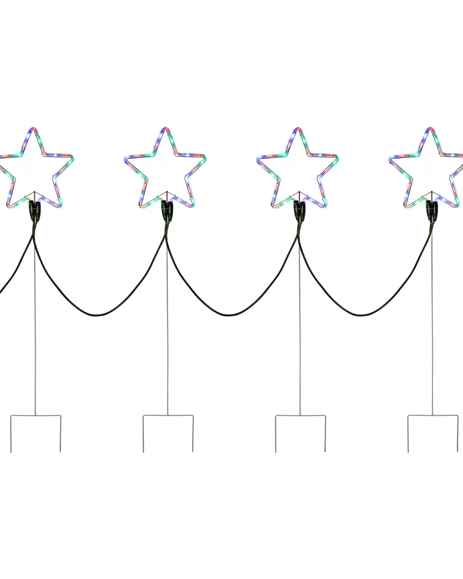 WeRChristmas Set Of 4 Flashing Star Rope Light Silhouette, 120 Cm^ Festive Star, Snowflake & Sign Lights|Pathway Lights