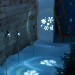 WeRChristmas Set Of 3 LED Snowflake Projector Lights, 72 Cm^ Pathway Lights