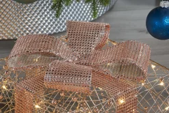 WeRChristmas Set Of 3 Pre-Lit Gift Boxes, Rose Gold, 40 Cm^ Table Decorations