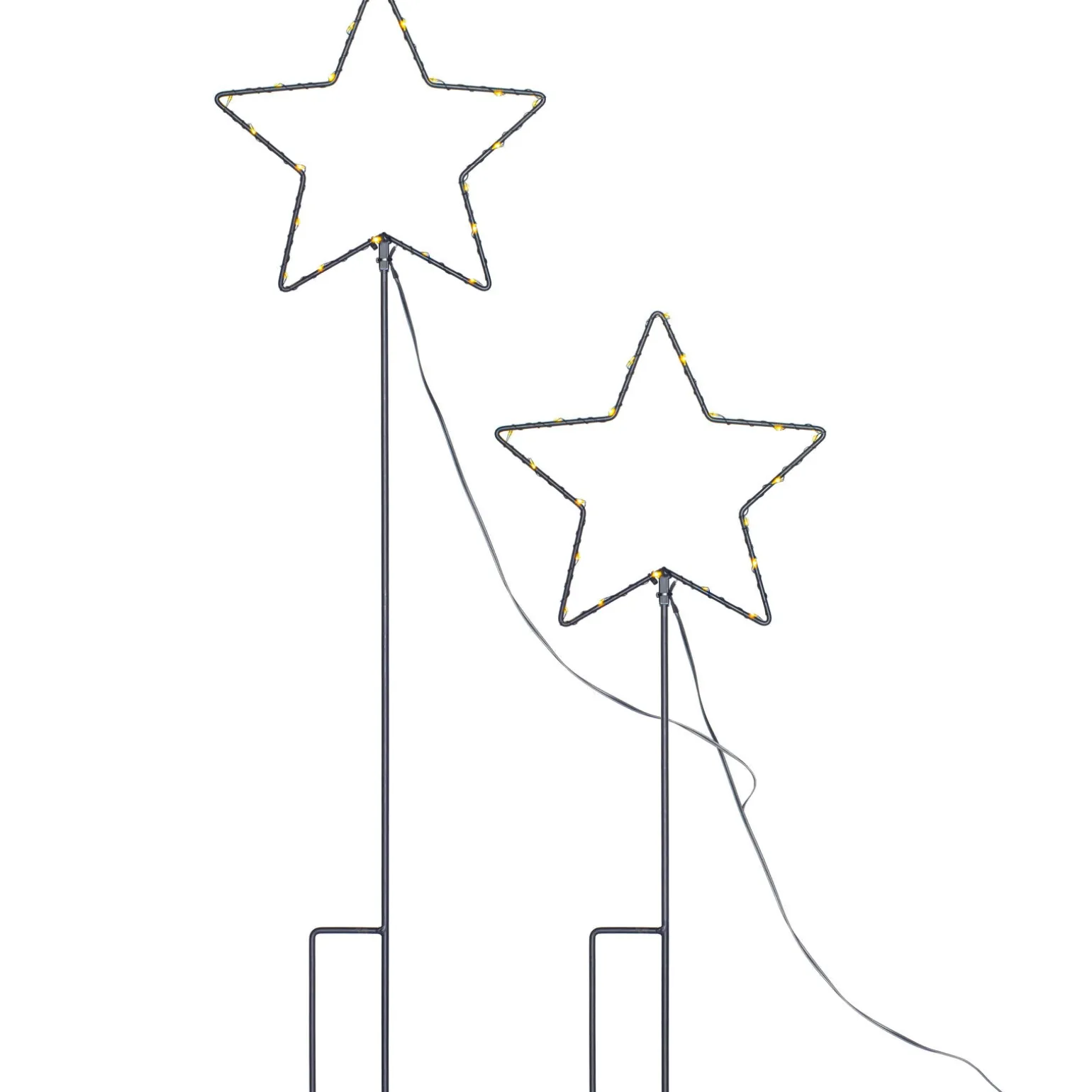WeRChristmas Set Of 2 Pre-Lit Star Pathway Lights, 70 Cm^ Pathway Lights