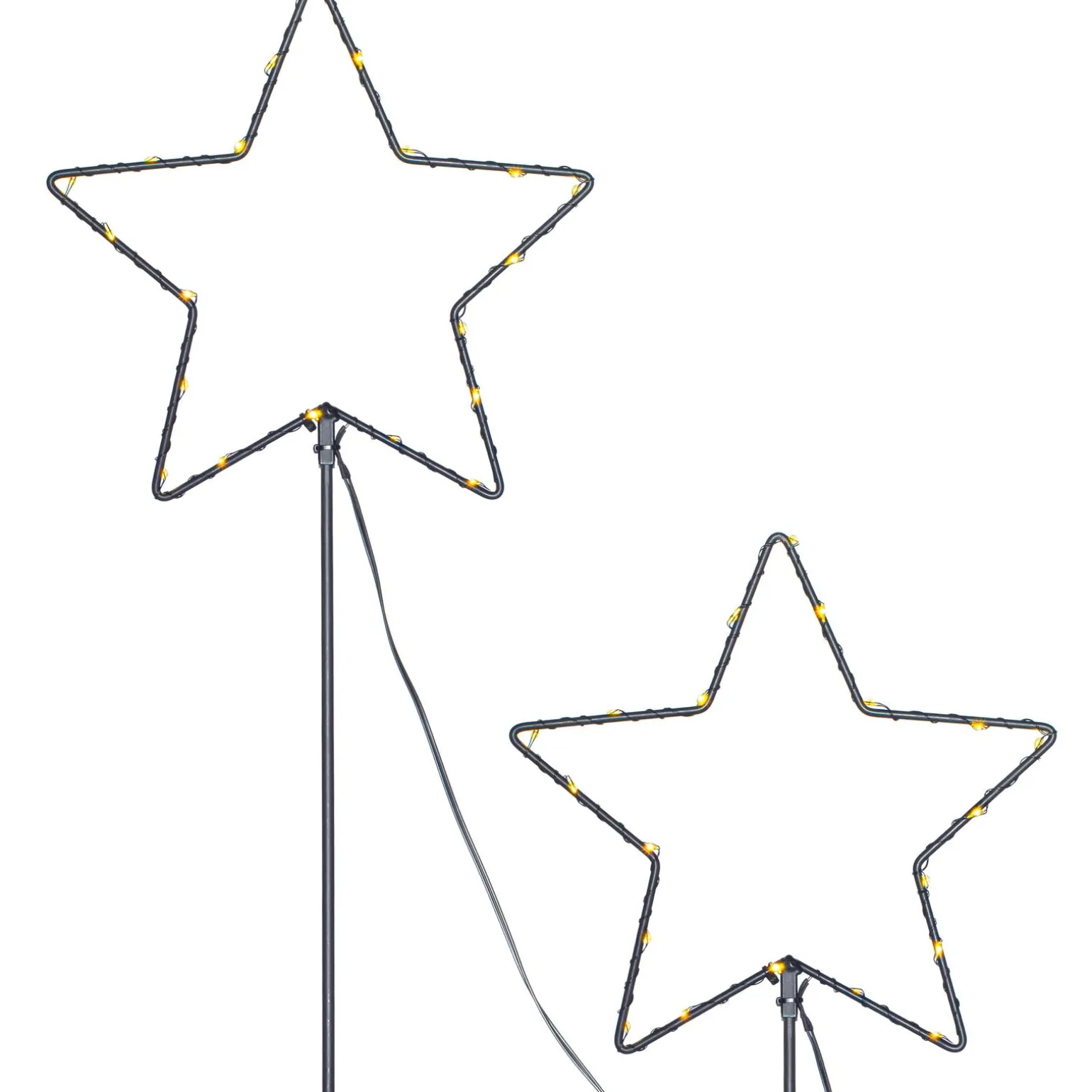 WeRChristmas Set Of 2 Pre-Lit Star Pathway Lights, 70 Cm^ Pathway Lights