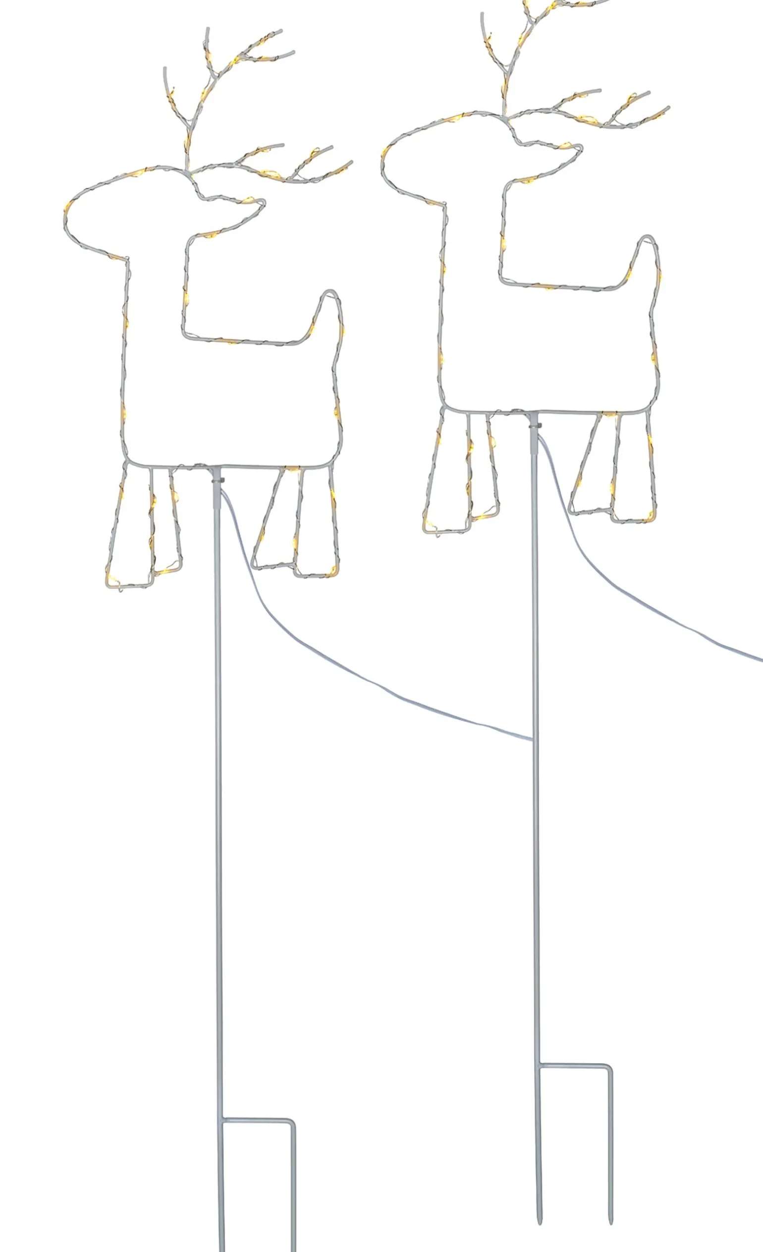 WeRChristmas Set Of 2 Reindeer Pathway Stake Lights, 1 M^ Pathway Lights