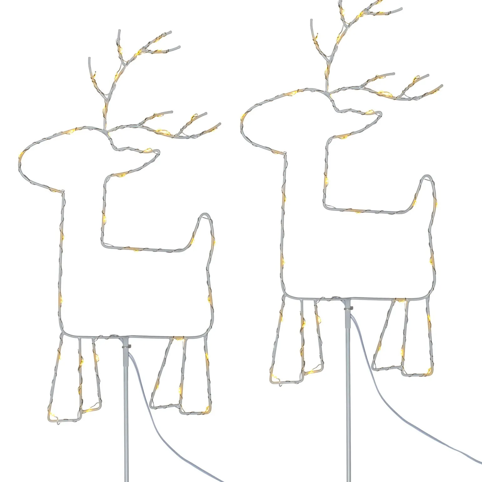 WeRChristmas Set Of 2 Reindeer Pathway Stake Lights, 1 M^ Pathway Lights