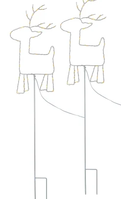 WeRChristmas Set Of 2 Reindeer Pathway Stake Lights, 1 M^ Pathway Lights