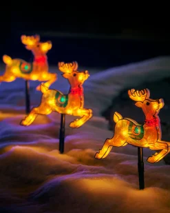 WeRChristmas Set Of 4 Reindeer Silhouette Pathway Stake Lights, 26 Cm^ Pathway Lights