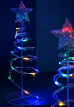 WeRChristmas Set Of 4 Spiral Trees Rope Light Silhouette, 55 Cm^ Tree Silhouettes|Pathway Lights