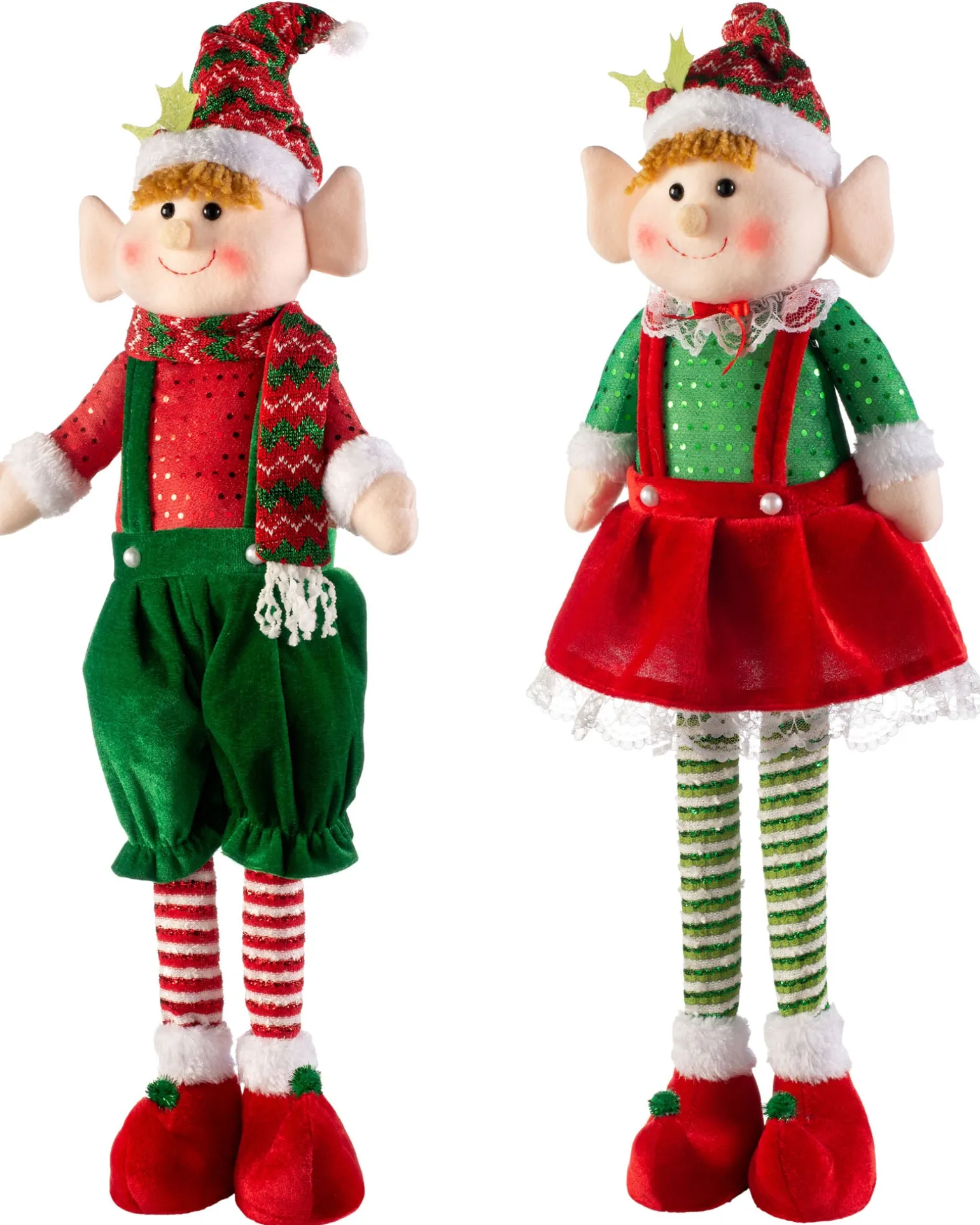 WeRChristmas Set Of 2 Standing Elf Figurines, 60 Cm^ Novelty|Figurines