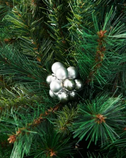 WeRChristmas Silver Glass Berry Cluster Baubles, 10 Pack^ Glass Baubles