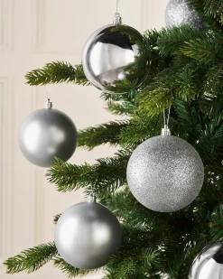 WeRChristmas Silver Shatterproof Baubles, 9 Pack, 10 Cm^ Oversized Baubles|Shatterproof Baubles