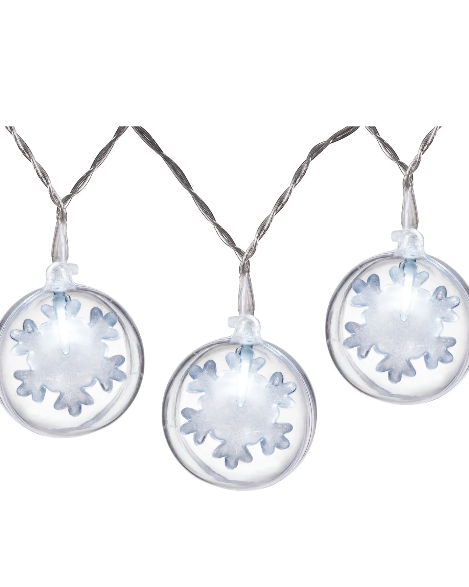 WeRChristmas Snowflake Bauble LED Light String, White, 1.8 M^ Fairy Lights