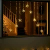 WeRChristmas Snowflake Curtain Light String, 1.2 M^ Window Silhouettes|Curtain & Net Lights