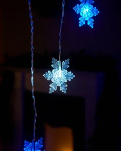 WeRChristmas Snowflake Curtain Net Light, Blue/White, 1.2 M^ Window Silhouettes|Curtain & Net Lights